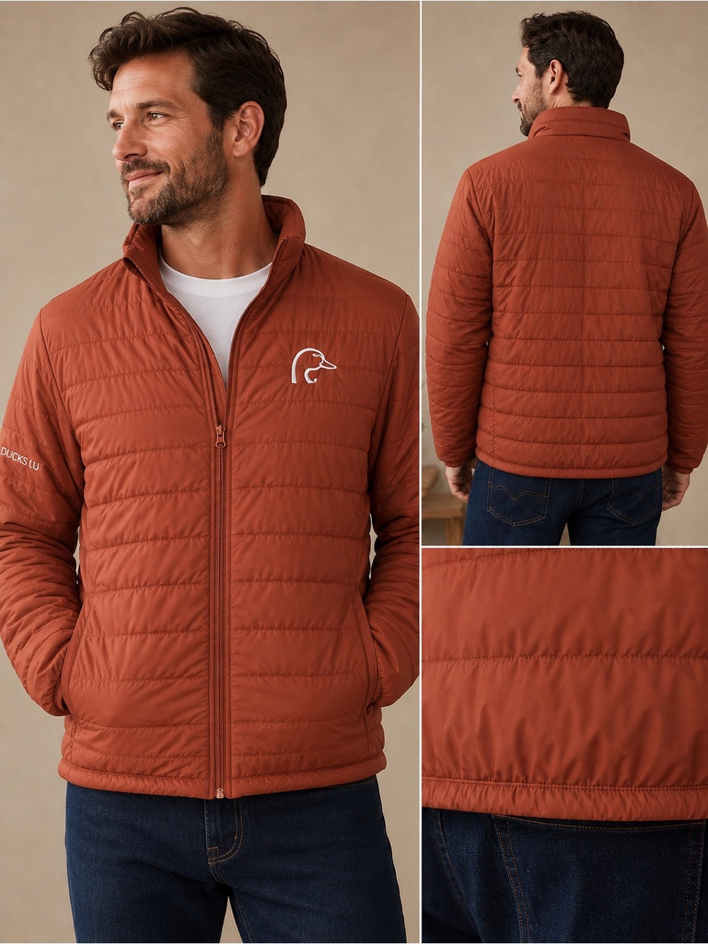 Ducks Unlimited Light Orange Oxide Padded Jacket New No Tags XL